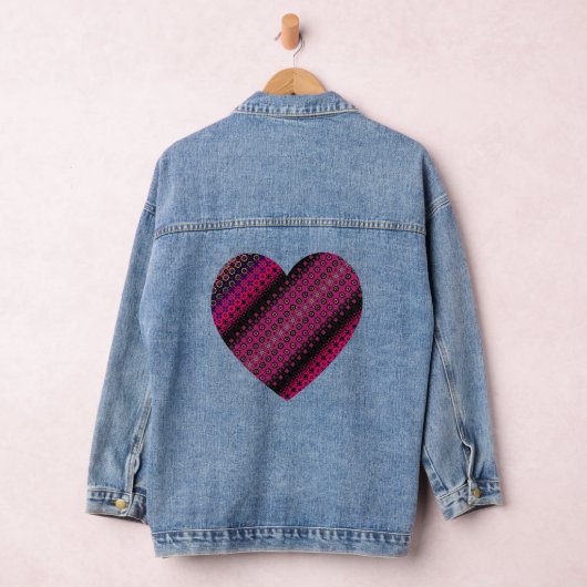 Abstracte Hot Pink Pattern Denim Jacket (Hangar)