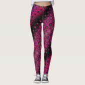 Abstracte Hot Pink Pattern Leggings (Voorkant)