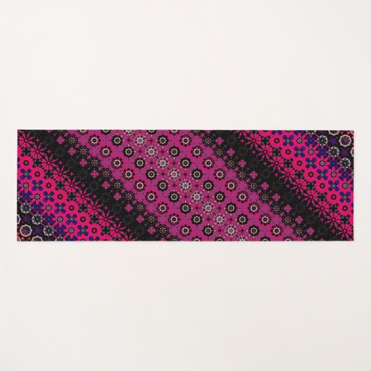 Abstracte Hot Pink Pattern Yoga Mat (Voorkant (horizontaal))