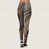 Abstracte houten kunstontwerptextuur leggings (Achterkant)