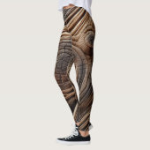 Abstracte houten kunstontwerptextuur leggings (Links)