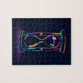Abstracte houten zandloper legpuzzel (Horizontaal)