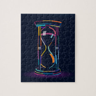 Abstracte houten zandloper legpuzzel