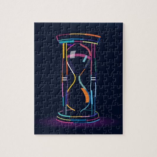Abstracte houten zandloper legpuzzel (Verticaal)