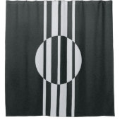Abstracte houtskool, grijs en wit douchegordijn (Voorkant)