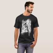 Abstracte houtskool schets meisjesgezicht kunst t-shirt (Voorkant volledig)
