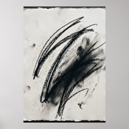 Abstracte houtskool schets poster | Gebarende lijn (Voorkant)