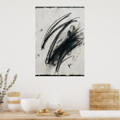 Abstracte houtskool schets poster | Gebarende lijn (Keuken)