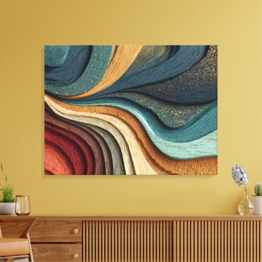 Abstracte houtstructuur canvas kunst (Insitu (Woonkamer))