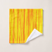 Abstracte houtstructuur oranje en geel bad handdoek (Wasdoekje)