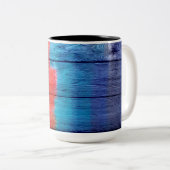  Abstracte houtverf #11 Tweekleurige Koffiemok (Voorkant rechts)