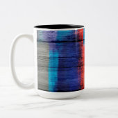  Abstracte houtverf #11 Tweekleurige Koffiemok (Links)