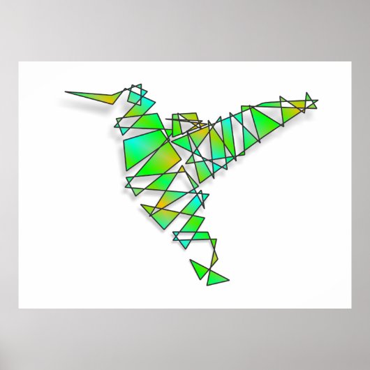 Abstracte Hummingbird Poster (Voorkant)