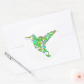 Abstracte Hummingbird Ronde Sticker (Envelop)