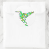 Abstracte Hummingbird Ronde Sticker (Tas)