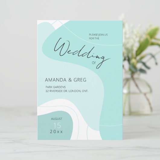 Abstracte huwelijksuitnodiging kaart (Staand voorkant)