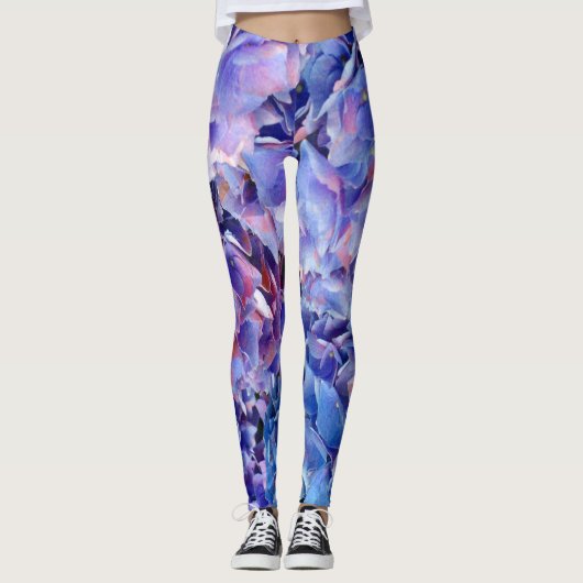 Abstracte hydrangea Flowers Yoga Pants Running Leggings (Voorkant)