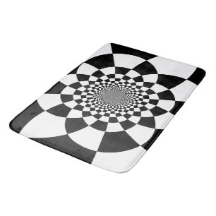 Abstracte Hyper Tiles Checkers Black en White Badmat
