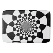 Abstracte Hyper Tiles Checkers Black en White Badmat (Voorkant)