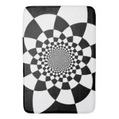 Abstracte Hyper Tiles Checkers Black en White Badmat (Voorkant Verticaal)