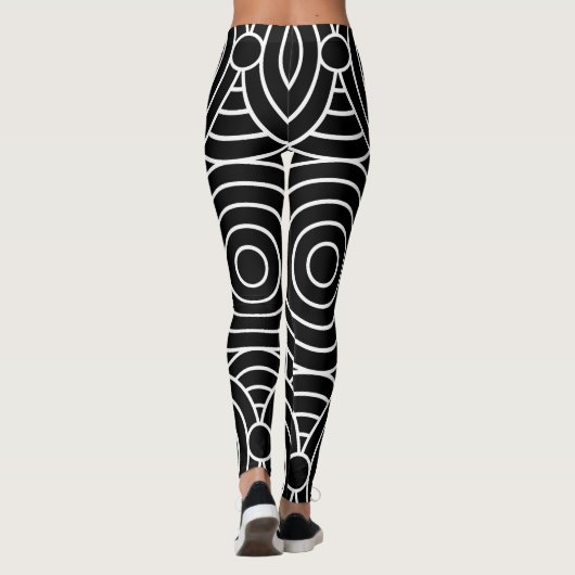 abstracte hypnotische cirkels leggings (Achterkant)
