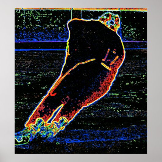 Abstracte Ice Hockey Player Poster (Voorkant)
