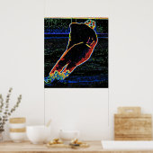Abstracte Ice Hockey Player Poster (Keuken)