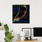 Abstracte Ice Hockey Player Poster (Thuiskantoor)