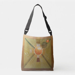Abstracte ideeënstraling crossbody tas