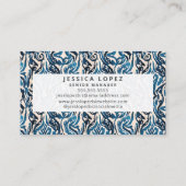 Abstracte Ikat Blue Waterverf Professional Generic Visitekaartje (Achterkant)