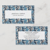 Abstracte Ikat Blue Waterverf Professional Generic Visitekaartje (Voorkant / Achterkant)