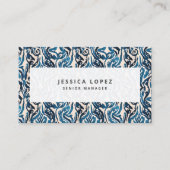 Abstracte Ikat Blue Waterverf Professional Generic Visitekaartje (Voorkant)