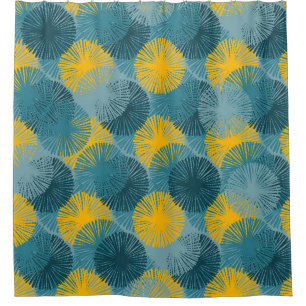 Abstracte Ikat- en boho-stijl handvaartuigdelen Douchegordijn