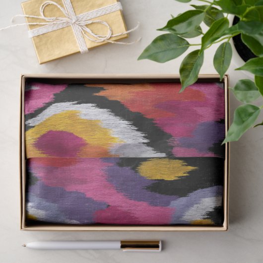 Abstracte Ikat Patroon Kleurrijke Decoupage Tissuepapier (Geschenk)