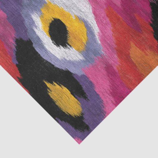 Abstracte Ikat Patroon Kleurrijke Decoupage Tissuepapier (Detail)