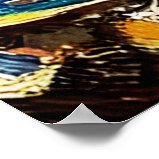   Abstracte illustratie Beach Sunrise Poster (Hoek)