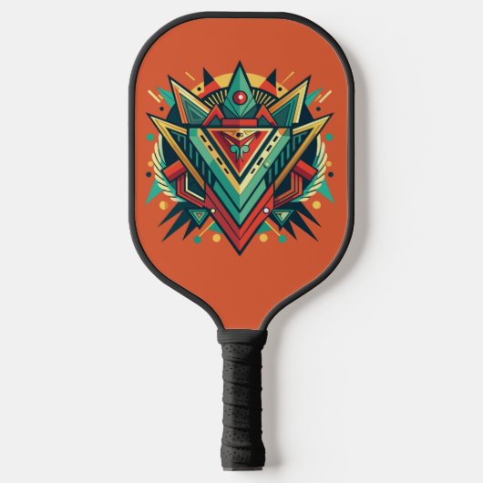 Abstracte Illustratie met Tribal Geometric Shapes Pickleball Paddle (Voorkant)