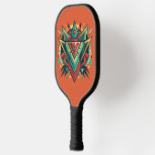 Abstracte Illustratie met Tribal Geometric Shapes Pickleball Paddle (Links)