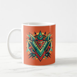 Abstracte illustratie met tribale geometrische vor koffiemok