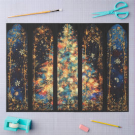 Abstracte illustratie van de kerstboom in Windows Tissuepapier