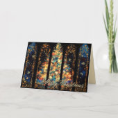 Abstracte illustratie van kerstboom in vensters feestdagen kaart (Voorkant)