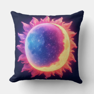 Abstracte illustratie van kosmische zon en maan kussen