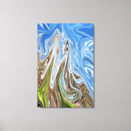 Abstracte illustratie voor kleurrijk landschap | B Canvas Afdruk (Voorkant)