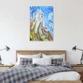 Abstracte illustratie voor kleurrijk landschap | B Canvas Afdruk (Insitu (Slaapkamer))