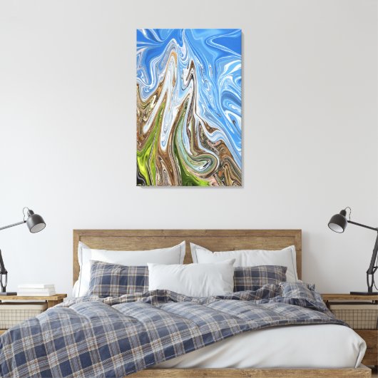 Abstracte illustratie voor kleurrijk landschap | B Canvas Afdruk (Insitu (Slaapkamer))