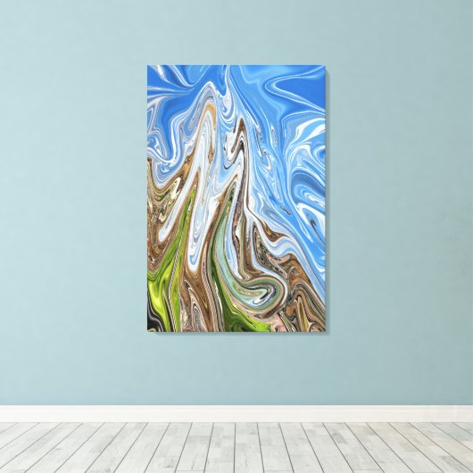 Abstracte illustratie voor kleurrijk landschap | B Canvas Afdruk (Insitu (Houten vloer))