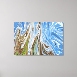 Abstracte illustratie voor kleurrijk landschap B Canvas Afdruk