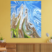 Abstracte illustratie voor kleurrijk landschap | B Canvas Afdruk (Insitu (Woonkamer))