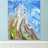 Abstracte illustratie voor kleurrijk landschap | B Canvas Afdruk (Insitu (Houten vloer))