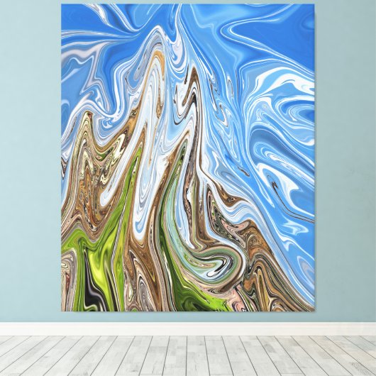 Abstracte illustratie voor kleurrijk landschap | B Canvas Afdruk (Insitu (Houten vloer))